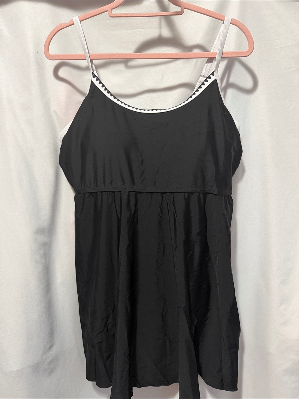 Black Tankini with White Straps and Trim - Unbranded